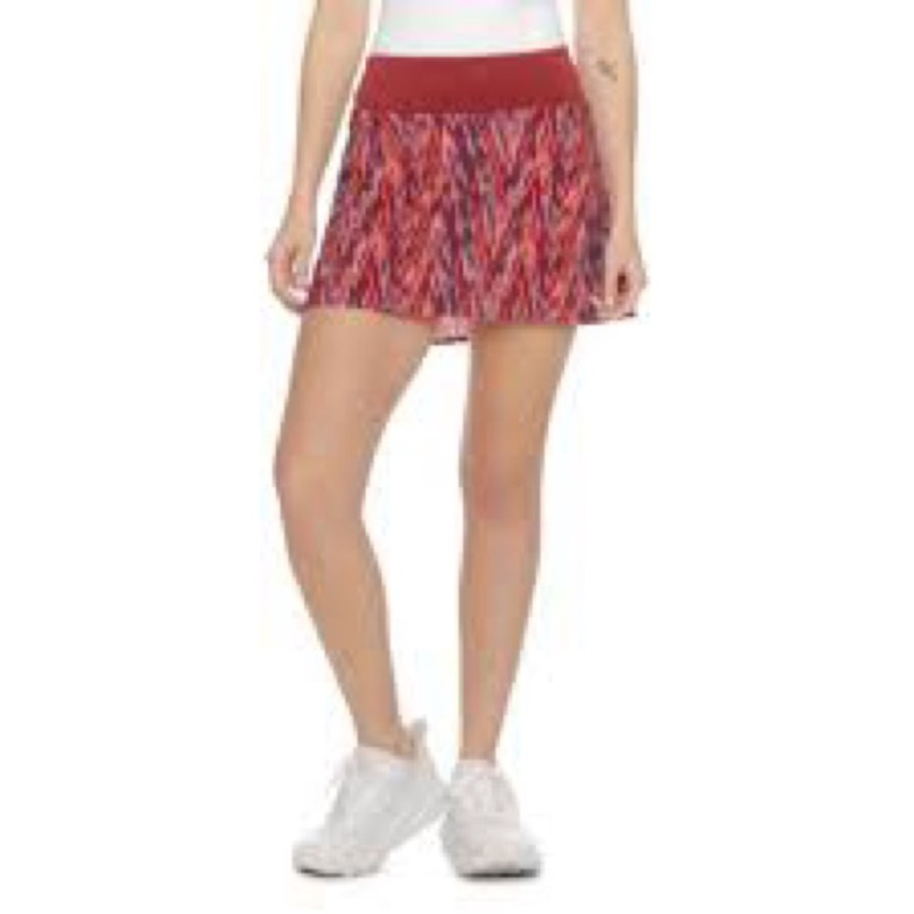 Nike Red Printed Circle Skater Skirt with Elastic Waistband